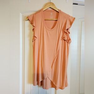 Nursing Top, Peach With Flutter Sleeve. NWOT